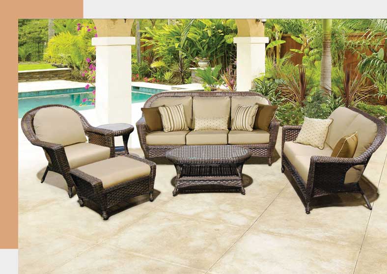 Sunbrella Cushions Hampton Bay Sofa and Chairs