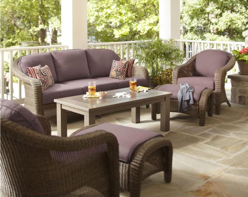 Hampton Bay Walnut Creek Sofa Cushions and Lounge Chair Cushions (with ottoman)