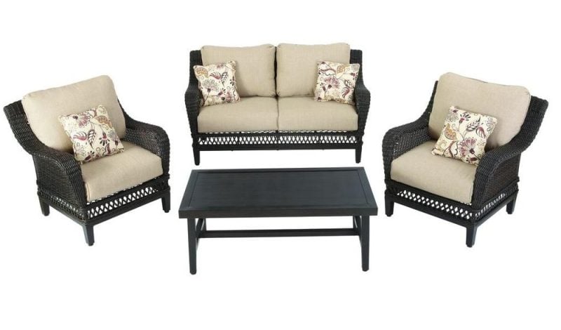 Home Depot Hampton Bay Woodbury Loveseat and Dining Chair Cushions