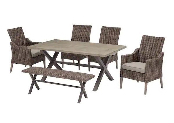 Hampton Bay Rock Cliff Dining Set Sunbrella Cushions