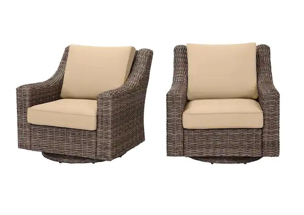 Hampton Bay Rock Cliff Swivel Rocker Sunbrella Cushions